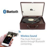1byone Suit-case Style Turntable with Speaker, Bluetooth support and Vinyl-To-MP3 Recording, Belt Driven Record... N18