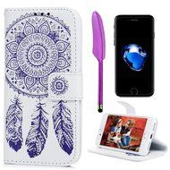 iPhone 7 Case (4.7 inch) - Wallet Folio Flip Embossed Campanula PU Leather Case with Stand Card Slots Slim Fit... N33