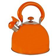 FancyCook Stainless Steel Whistling Orange Tea Kettle 3-Qt