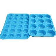 Pack of 2 Silicone Muffin Cupcake Pan (12 cups and 24 cups) Blue N4