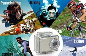1080p Waterproof Sports Action Camera with 130 Degree Wide Angle Lens - 4x Digital Zoom, 2 Inch Touch Screen N6