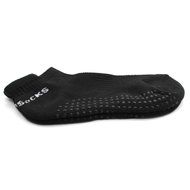HuaYang 1 Pair Anti Slip Professional Yoga Socks with Rubber Dots Sport Exercise Cotton Hosiery(Black) N3