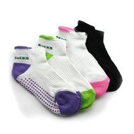 HuaYang 1 Pair Anti Slip Professional Yoga Socks with Rubber Dots Sport Exercise Cotton Hosiery(Black) N4