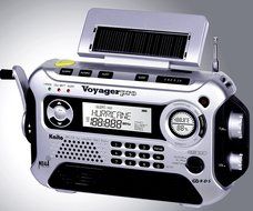 Kaito KA600 Silver Solar/Crank AM/FM/SW NOAA Weather Radio, BONUS AC adapter/charger, Bonus Reel Antenna, 5-LED... N3