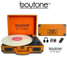 Boytone BT-101TBWT 5 in 1 Briefcase Record Player AC-DC Built in Rechargeable Battery, With 2 Stereo Speakers... N21