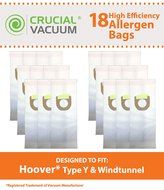 Hoover Vacuum WindTunnel HEPA Style Cloth Type Y Cloth 18 Pack Vacuum Bags - Allergen filtration with Closure...
