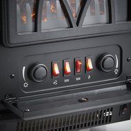 VonHaus 1500W Portable Electric Stove Heater Fireplace / Space Heater with Log Burning Flame Effect N2