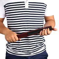 Tinksky Men Folding Bamboo Blank Hand Fan Wedding Party Gift (Black) N9