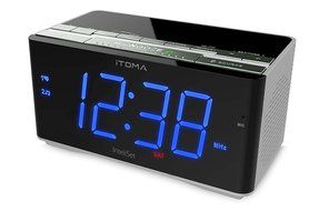 iTOMA Alarm Clock with FM Radio, Bluetooth Speakers, Dual Alarm with Snooze, USB Charge Port, Auxiliary Input,...