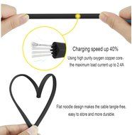 iPhone Charger (Kable Leader) 2 Pack 6ft Flat Noodle Zinc Alloy iPhone Charging Cable for iPhone SE 7 7 Plus 6... N5