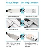 iPhone Charger (Kable Leader) 2 Pack 6ft Flat Noodle Zinc Alloy iPhone Charging Cable for iPhone SE 7 7 Plus 6... N6