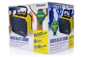Fisher Waterproof Wireless Stereo Boombox, Bluetooth Enabled, Built-In Microphone, Shockproof and Dustproof Ultra-Portable... N12