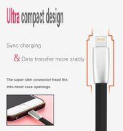 iPhone Charger (Kable Leader) 2 Pack 6ft Flat Noodle Zinc Alloy iPhone Charging Cable for iPhone SE 7 7 Plus 6... N7