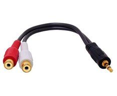 Honbay&reg; 3.5mm Gold 1/8 Stereo Male Mini Plug to 2 Female RCA Jack Adapter Audio Y Cable