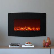 Moda Flame Chelsea 35 Inch Curved Black Wall Mounted Electric Fireplace N2
