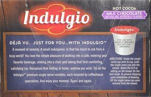 Indulgio Milk Chocolate Cocoa Single Serve for Keurig K-Cup Brewers, 24 Count N38