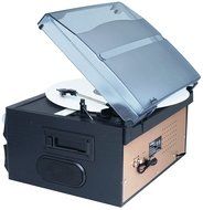 7-in-1 Boytone BT-21DJB-C 3 Speed Turntable 33/45/78 Rpm, Belt Drive, CD, Cassette Player AM/FM/ USB/SD Slot,... N4