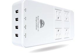 All Power Chargers Travel Charging Station - 4 International Travel Adapters - Surge Protector - Power strip with... N4