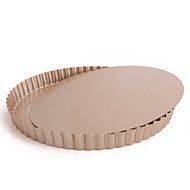 MyLifeUNIT Carbon Steel Quiche Pan, Non Stick Loose Bottom Quiche Pan with Removable Bottom, 10-Inch