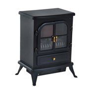 HomCom 17" 1500W Free Standing Electric Fireplace w/Timer and Remote - Black N4