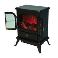 HomCom 17" 1500W Free Standing Electric Fireplace w/Timer and Remote - Black N5