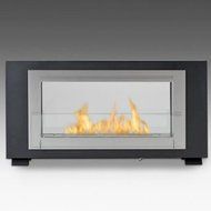 Santa Cruz 2 Sided Built in Fireplace - Matte Black and Stainless Steel