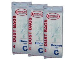 12 Hoover Type C Vacuum Bags for Convertible Upright, Bottom Fill Convertible, Lightweight, O/S Vacuum Cleaners... N2