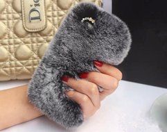 iPhone 7 Plus Case,Inspirationc Luxury Stylish Bling Fluffy Cover Plush Rabbit Hair Fur Cases Decorative Handmade... N12