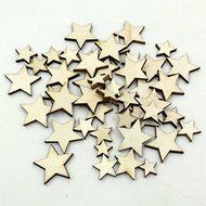 MuLuo 100pcs Sewing Craft Wooden Buttons Pentagram Scrapbooking Button without Hole