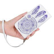 iPhone 7 Case (4.7 inch) - Wallet Folio Flip Embossed Campanula PU Leather Case with Stand Card Slots Slim Fit... N46