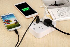 JOTO 2 Outlet Surge Protector Power Strip with USB Smart Charger (4 Port,5V 7.4A),with Type C Charging Port, 6.6ft... N17