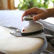 Small Mini Iron - Dual Voltage Compact Design, Great for Travel - Non-Stick Ceramic Soleplate - Dry or Steam Ironing... N4