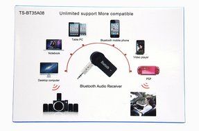 Bluetooth Speaker Adapter: Portable, Bluetooth Music Receiver with Stereo Output (3.5 mm) for Home and Auto Stereo... N3