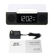 TIVDIO RT-4504 FM Dual Alarm Clock Radio with USB Charging for Smartphones Battery Backup LED Display Sleep Timer... N8