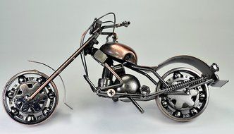 Metal sculpture - Retro Classic Handmade Iron Motorcycle unique metal art decor - home d&eacute;cor (Copper tainted GTO1... N7