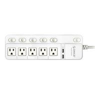 Orico 5 Outlet Home/Office Surge Protector with 20W 2 USB Charging Station ,Individual On/Off Switches