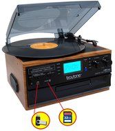 Boytone BT-21DJW-C, 3 Speed Turntable Ability to convert vinyl record, CD, Cassette, AM/FM Radio into MP3 files... N2