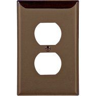 Cooper PJ8B Brown Mid-Size Unbreakable Single Gang Duplex Receptacle Wall Plate by Cooper Wiring