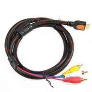 HOODDEAL 5Ft 1.5m HDMI To 3-RCA Video Audio AV Component Converter Adapter Cable For HDTV DVD N3