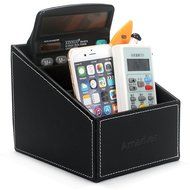 Amariver Black Pu Leather Remote Control/controller Tv Guide/mail/cd Organizer/caddy/holder N4