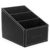 Amariver Black Pu Leather Remote Control/controller Tv Guide/mail/cd Organizer/caddy/holder N5