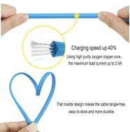 iPhone Charger (Kable Leader) 2 Pack 6ft Flat Noodle Zinc Alloy iPhone Charging Cable for iPhone SE 7 7 Plus 6... N8