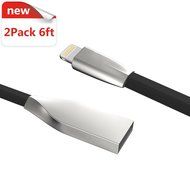 iPhone Charger (Kable Leader) 2 Pack 6ft Flat Noodle Zinc Alloy iPhone Charging Cable for iPhone SE 7 7 Plus 6... N10