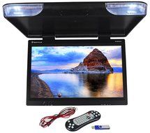 Rockville RVM18FD-BK 18&quot; TFT Black Flip Down Car Monitor w/ USB/SD/Video Games N56