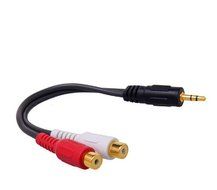 Honbay&reg; 3.5mm Gold 1/8 Stereo Male Mini Plug to 2 Female RCA Jack Adapter Audio Y Cable N2