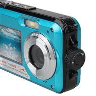 Boblov HD 1080P 24MP Double Screen 16x Zoom Underwater Digital Video Camcorder Camera Blue N5
