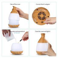 Essential Oil Diffuser, Euph 100ml Wood Grain Cool Mist Humidifer Ultrasonic Aromatherapy Oil Diffuser with 7... N14