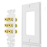 TNP Home Theater Wall Plate - 3-Gang 7.2 Surround Sound Distribution w/ Premium Gold Plated Copper Banana Binding... N21