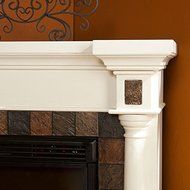 Benjamin Slate Convertible Ivory Electric Fireplace 47&quot; Tv Stand N8
