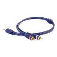 C2G / Cables To Go 40617 Velocity One 3.5mm Stereo Male to Two RCA Stereo Male Y-Cable (50 Feet, Blue)
